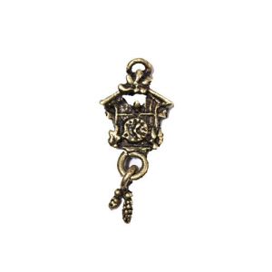 Zawieszka metalowa Charms ScrapBerry's Zegar z Kukułką Brąz, 13mm